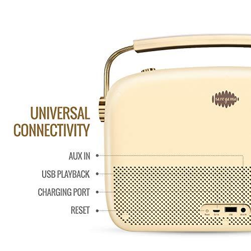 Saregama Carvaan Hindi Portable Music Player - Sound by Harman/Kardon with 5000 Preloaded songs, FM/ BT/AUX - Wine Gold (Champagne Gold) - Nalanda Enterprises