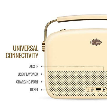 Saregama Carvaan Hindi Portable Music Player - Sound by Harman/Kardon with 5000 Preloaded songs, FM/ BT/AUX - Wine Gold (Champagne Gold) - Nalanda Enterprises