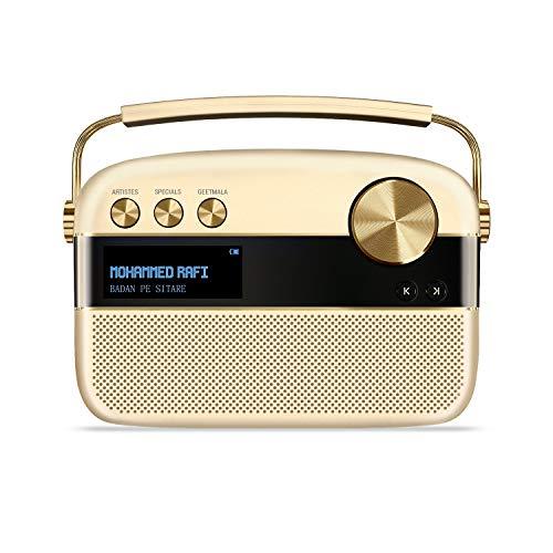 Saregama Carvaan Hindi Portable Music Player - Sound by Harman/Kardon with 5000 Preloaded songs, FM/ BT/AUX - Wine Gold (Champagne Gold) - Nalanda Enterprises