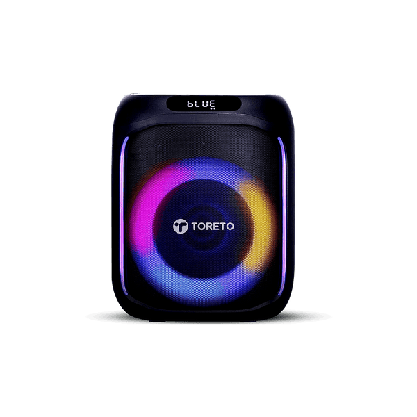 Toreto Party Box 60W Wireless Portable Party Speaker with Bluetooth 5.+EDR | RGB Dynamic Running Light Support TWS/USB/TF Card/AUX Input/Wireless Mic with Recording Feature & Remote - Nalanda Enterprises