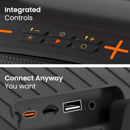 Toreto Smash -2 Boombox 80W Wireless Portable Party Speaker with Bluetooth 5.3 | Dazzling RGB Light, Support TWS/USB/TF Card/AUX Input/Rechargable Wireless Mic (Black) - Nalanda Enterprises