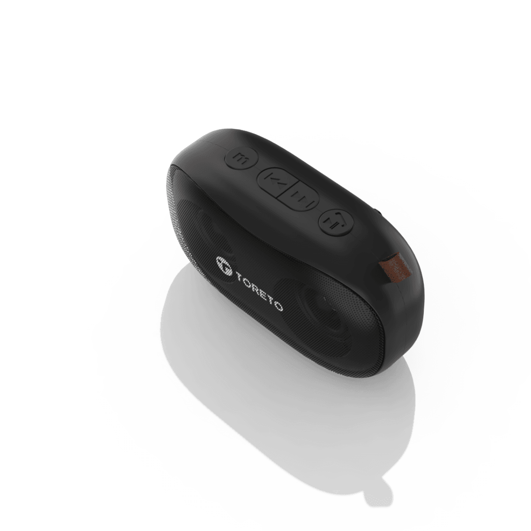 Toreto Bang Pro 10W Wireless Bluetooth Speaker - Dual Audio Drivers, Powerful Bass Radiator, Fast Charging Long Play Time,TWS, Portable, Inbuilt MIC, FM, Type C Charging - Nalanda Enterprises