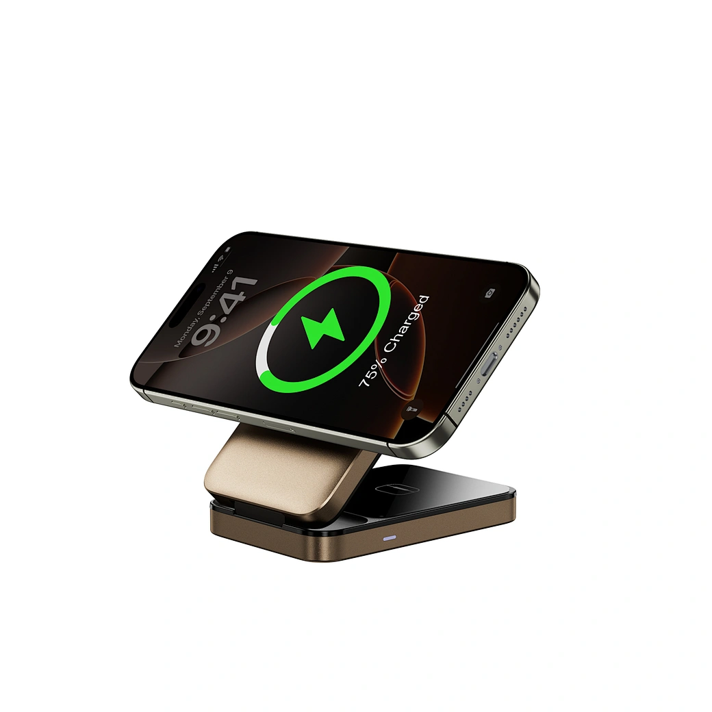 WiWU Wi-W038 3-in-1 Magnetic Wireless Charging Station for iPhone, Watch & Earbuds wiwu