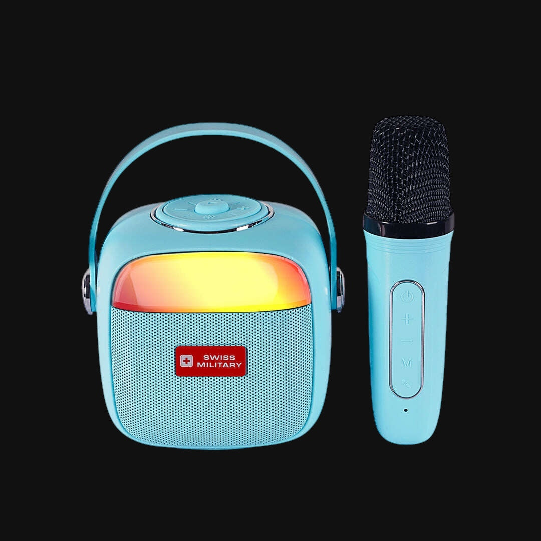 Swiss Military Audio Ancha Pop Karaoke Speaker — 5W, 7h, BT 5.1, wireless mic