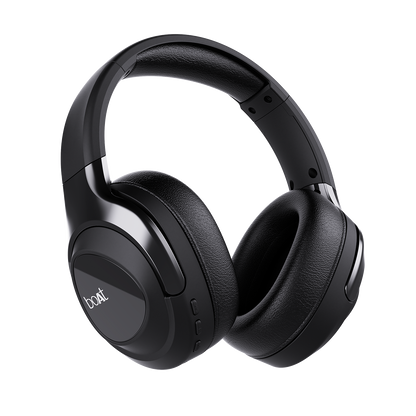 boAt Nirvana Eutopia Bluetooth Over Ear Headphones with Head Tracking Function, Spatial Audio,20 HRS Playtime, ENx Tech, ASAP Charge, Hearables App(Android & iOS Compatible)(Primia Black) - Nalanda Enterprises