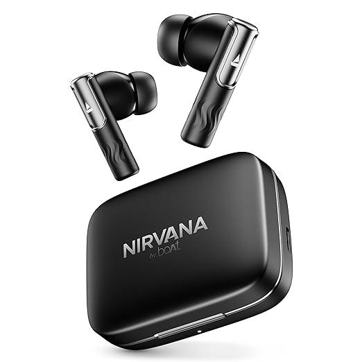 boAt Nirvana Ivy Truly Wireless in Ear Earbuds w/ 50dB Hybrid Active Noise Cancellation, 360º Spatial Audio, Dynamic Head Tracking,Hearables App Support & 50hrs Playback(Gunmetal Black) - Nalanda Enterprises