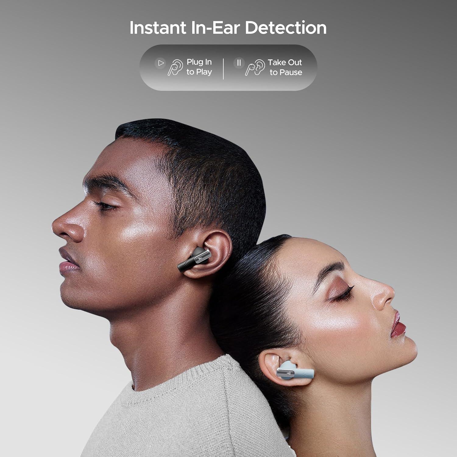 boAt Nirvana Ivy Truly Wireless in Ear Earbuds w/ 50dB Hybrid Active Noise Cancellation, 360º Spatial Audio, Dynamic Head Tracking,Hearables App Support & 50hrs Playback(Gunmetal Black) - Nalanda Enterprises
