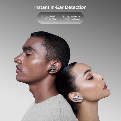boAt Nirvana Ivy Truly Wireless in Ear Earbuds w/ 50dB Hybrid Active Noise Cancellation, 360º Spatial Audio, Dynamic Head Tracking,Hearables App Support & 50hrs Playback(Gunmetal Black) - Nalanda Enterprises