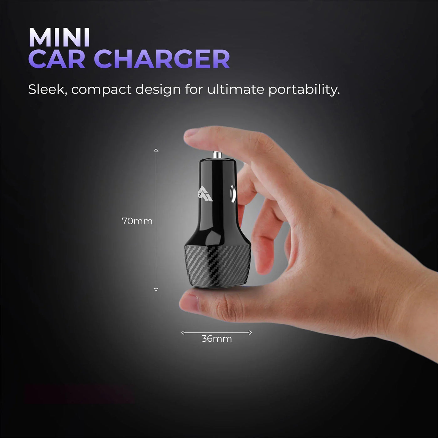 Vaku ® Brotvolt USB C 66W Dual Port Fast Car Charger With Power Delivery for IOS and Android Devices