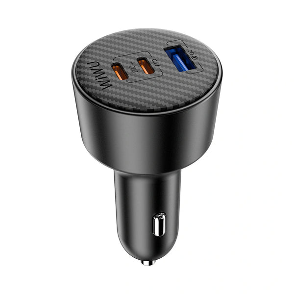 WiWU Wi-CC026 200W Car Charger — Triple-Port Type-C PD PPS Fast Charging with Aluminum + Kevlar Body wiwu