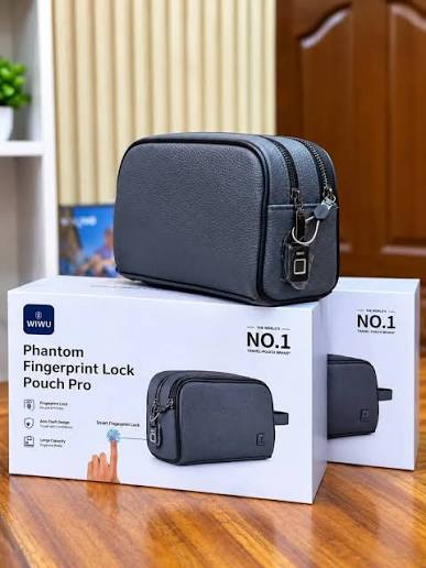 WiWU Phantom Fingerprint Lock Pouch Pro – Smart Anti-Theft Biometric Travel Organizer