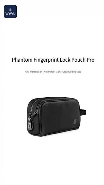 WiWU Phantom Fingerprint Lock Pouch Pro – Smart Anti-Theft Biometric Travel Organizer