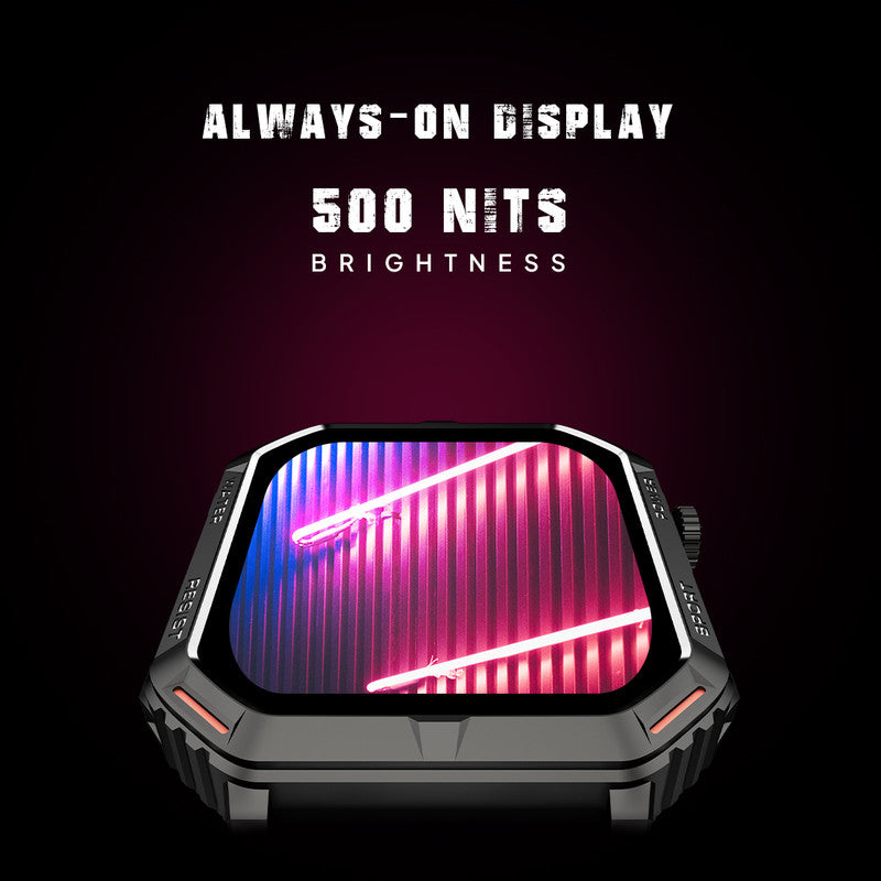 Fire-Boltt Commando 49.5mm (1.95) AMOLED Smart Watch, 123 sports modes, Bluetooth calling Smartwatch