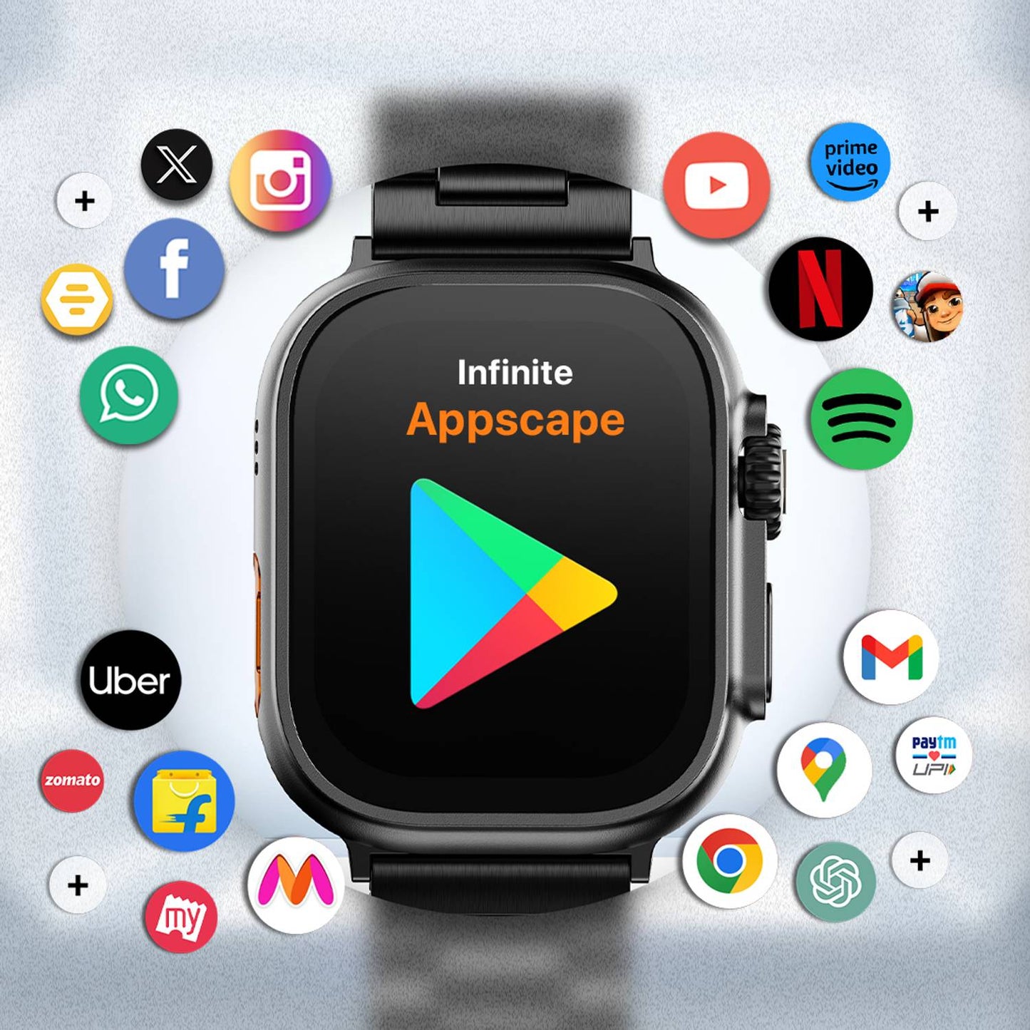 Fire-Boltt Oracle WristPhone - 4G SIM/LTE/WiFi, Android OS, Play store & Phone Notification Smartwatch