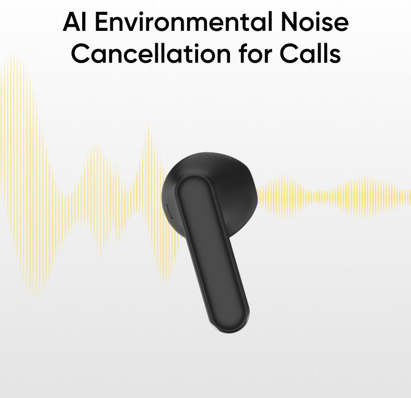 realme Buds T01 TWS Earbuds | 13mm Dynamic Bass Driver | 28Hrs Playback | 10Min=120Min Fast Charge | AI ENC for Calls | 88ms Low Latency | Bluetooth 5.4 | Google Fast Pair | IPX4 | Black