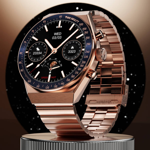Fire-Boltt Spacewatch 36.3mm (1.43 inch) AMOLED Display, Luxury Stainless Steel, BT Calling Smartwatch - Nalanda Enterprises