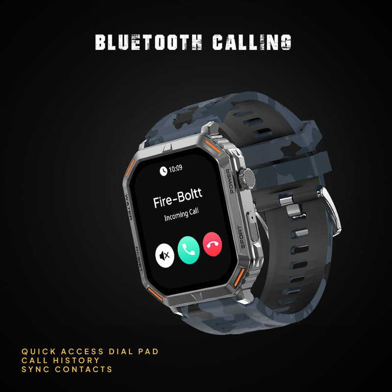 Fire-Boltt Commando 49.5mm (1.95) AMOLED Smart Watch, 123 sports modes, Bluetooth calling Smartwatch