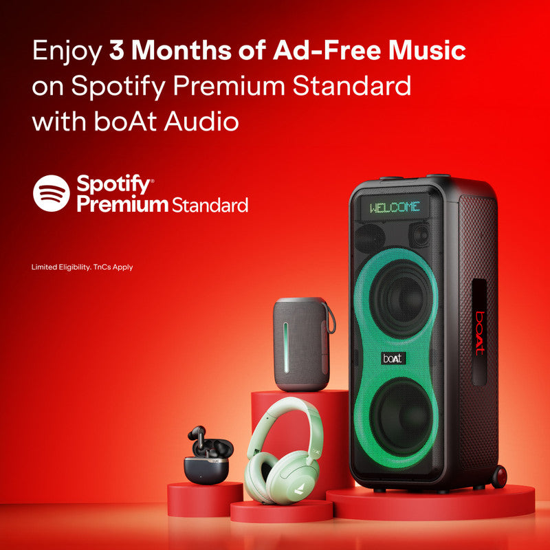 boAt Stone 1800 Plus,5H Battery,Bass Boost,TWS Mode,VoiceAssistant,With Mic,IPX5 100 W Bluetooth Speaker