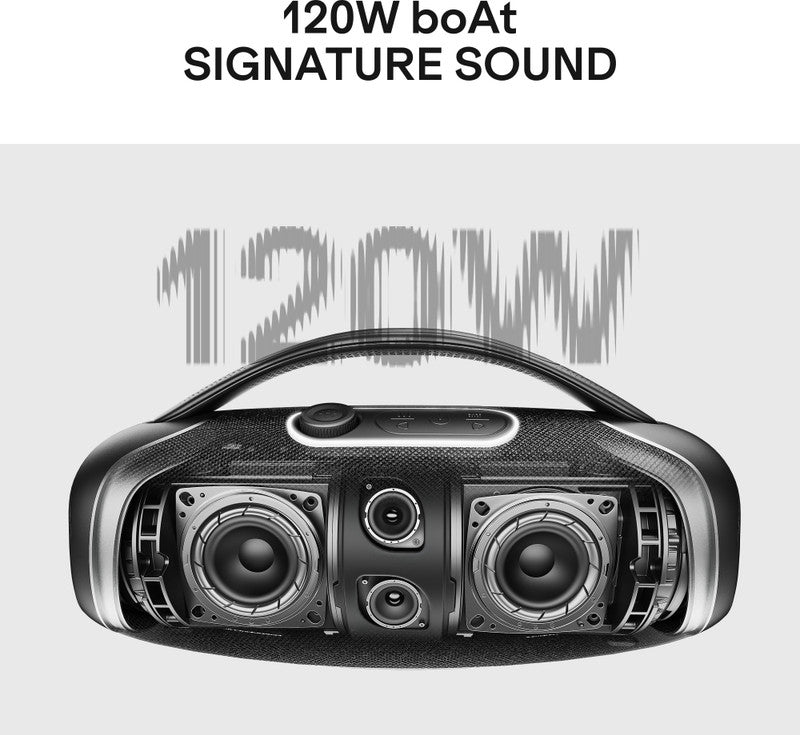 boAt Stone 1800 Plus,5H Battery,Bass Boost,TWS Mode,VoiceAssistant,With Mic,IPX5 100 W Bluetooth Speaker