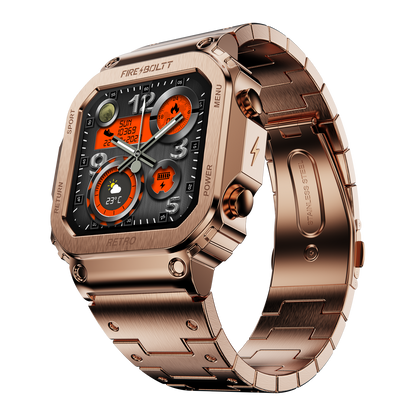 Fire-Boltt Retro 39.1mm (1.54) Display, Bluetooth call, Voice Assistance, Steel Straps Smartwatch - Nalanda Enterprises