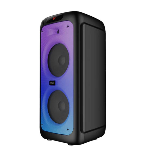 boAt PartyPal 450 with 180 W boAt Signature Sound, Flame LEDs, Playtime upto 6 Hrs, Guitar Input, 2 Mics for Karaoke (Space Black)