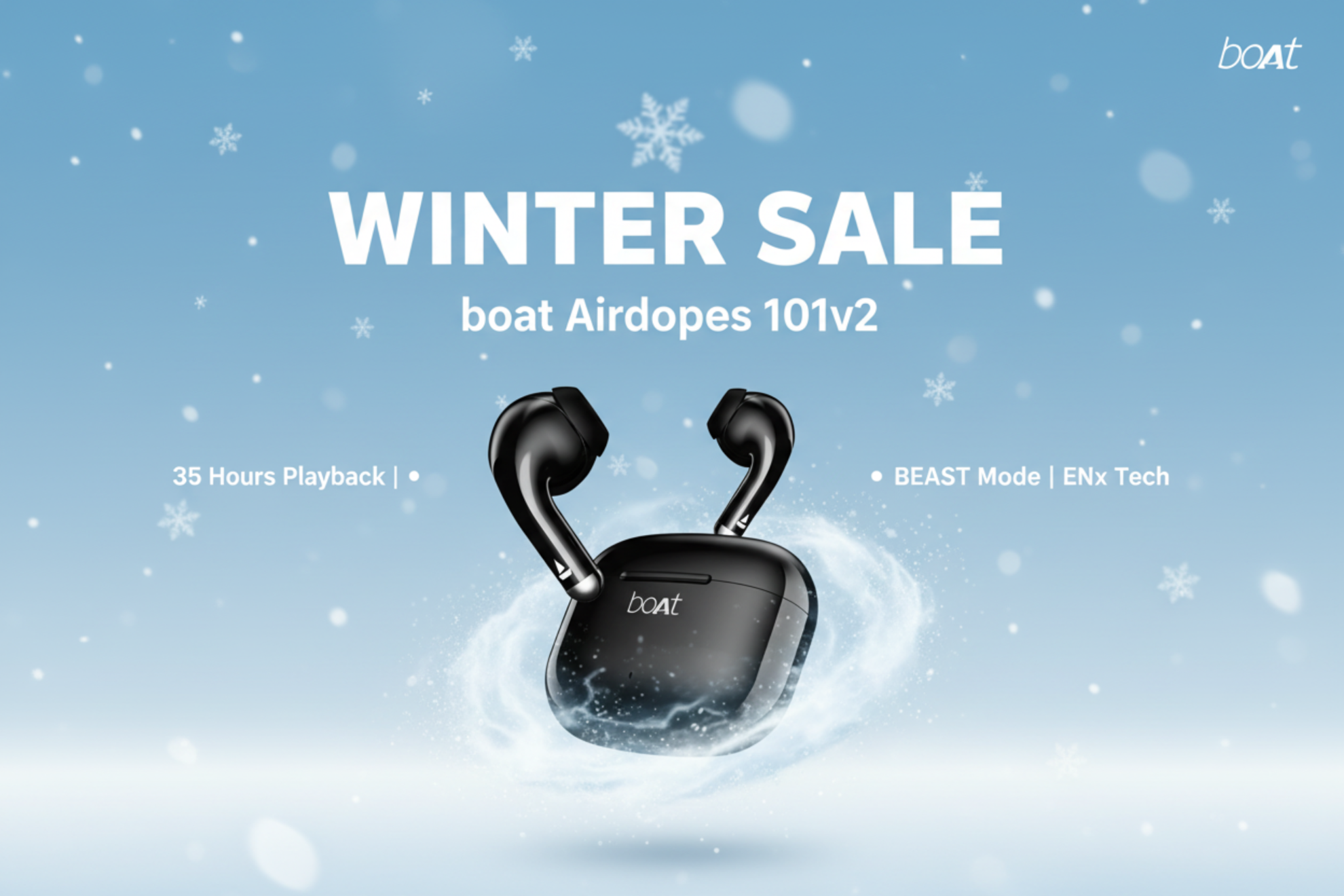 Winter Sale Banner - boAt Airdopes 101v2