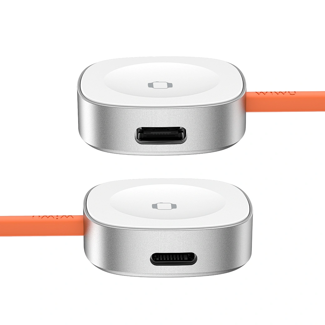 WiWU Wi-M23 Portable Apple Watch Charger — Magnetic Puck with USB-C + Lightning Dual Input Nalanda Enterprises