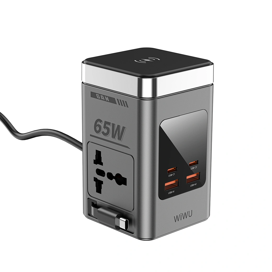 WiWU Warrior 65W GaN 10-in-1 Wireless Charging Station with Dual AC Outlets — Wi-W040 Nalanda Enterprises